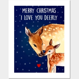 Christmas deers Posters and Art